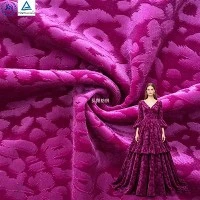 Ployester Vintage Flocked efni